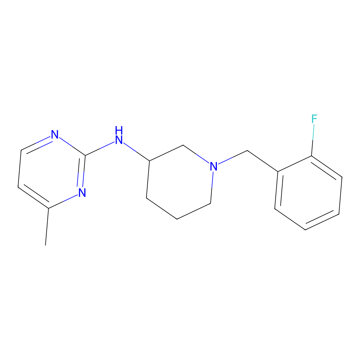 N-{1-[(2-fluorophenyl)methyl]piperidin-3-yl}-4-methylpyrimidin-2-amine molecular structure, CAS 3030828-92-0