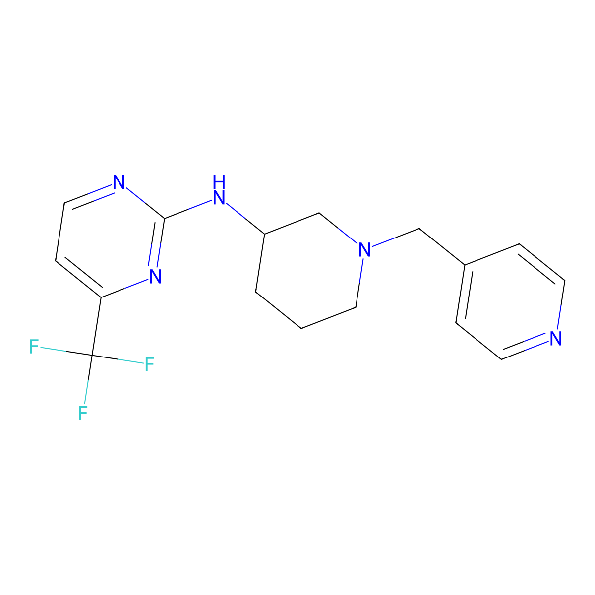 N-{1-[(pyridin-4-yl)methyl]piperidin-3-yl}-4-(trifluoromethyl)pyrimidin-2-amine molecular structure, CAS 3030828-98-6