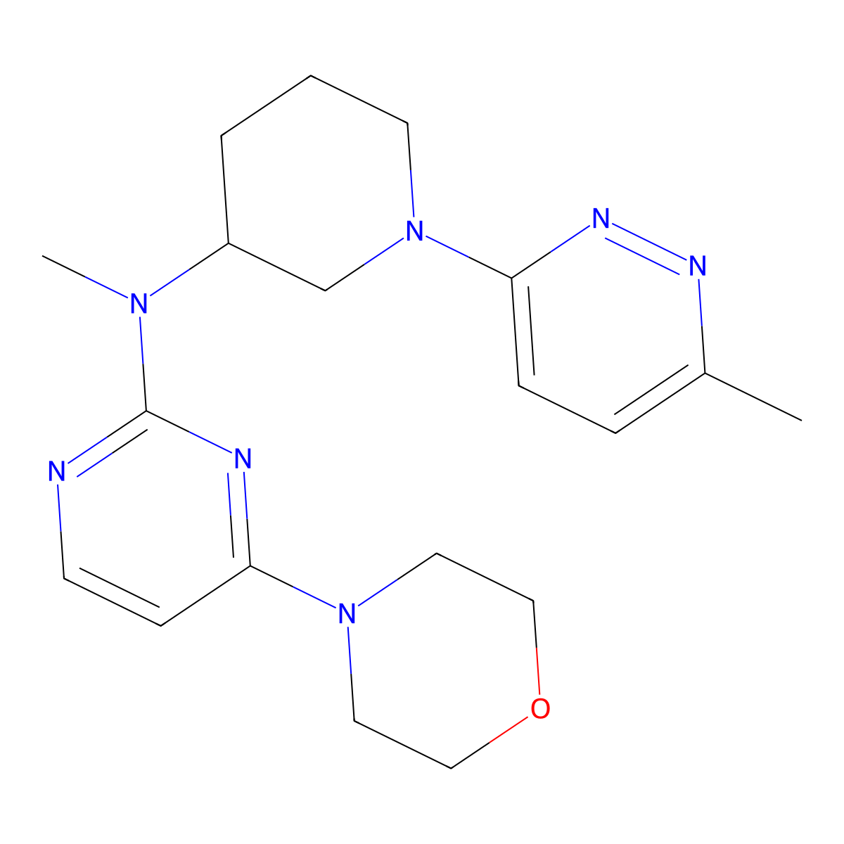 N-methyl-N-[1-(6-methylpyridazin-3-yl)piperidin-3-yl]-4-(morpholin-4-yl)pyrimidin-2-amine molecular structure, CAS 3030829-01-4