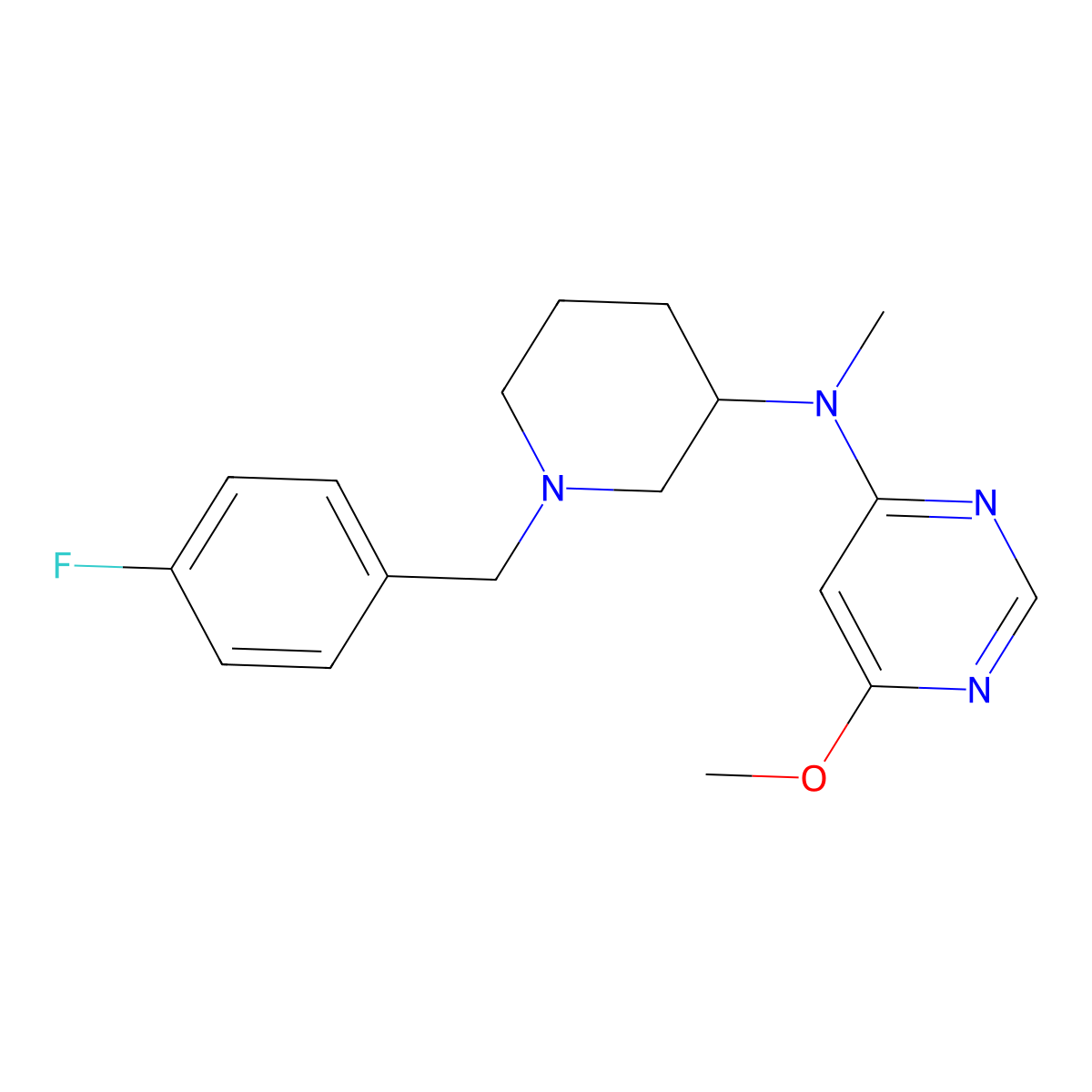N-{1-[(4-fluorophenyl)methyl]piperidin-3-yl}-6-methoxy-N-methylpyrimidin-4-amine molecular structure, CAS 3030829-10-5
