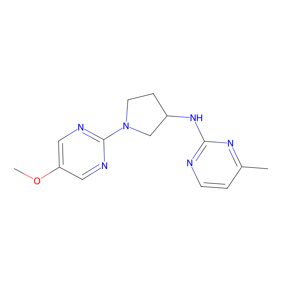 N-[1-(5-methoxypyrimidin-2-yl)pyrrolidin-3-yl]-4-methylpyrimidin-2-amine molecular structure, CAS 3030829-30-9