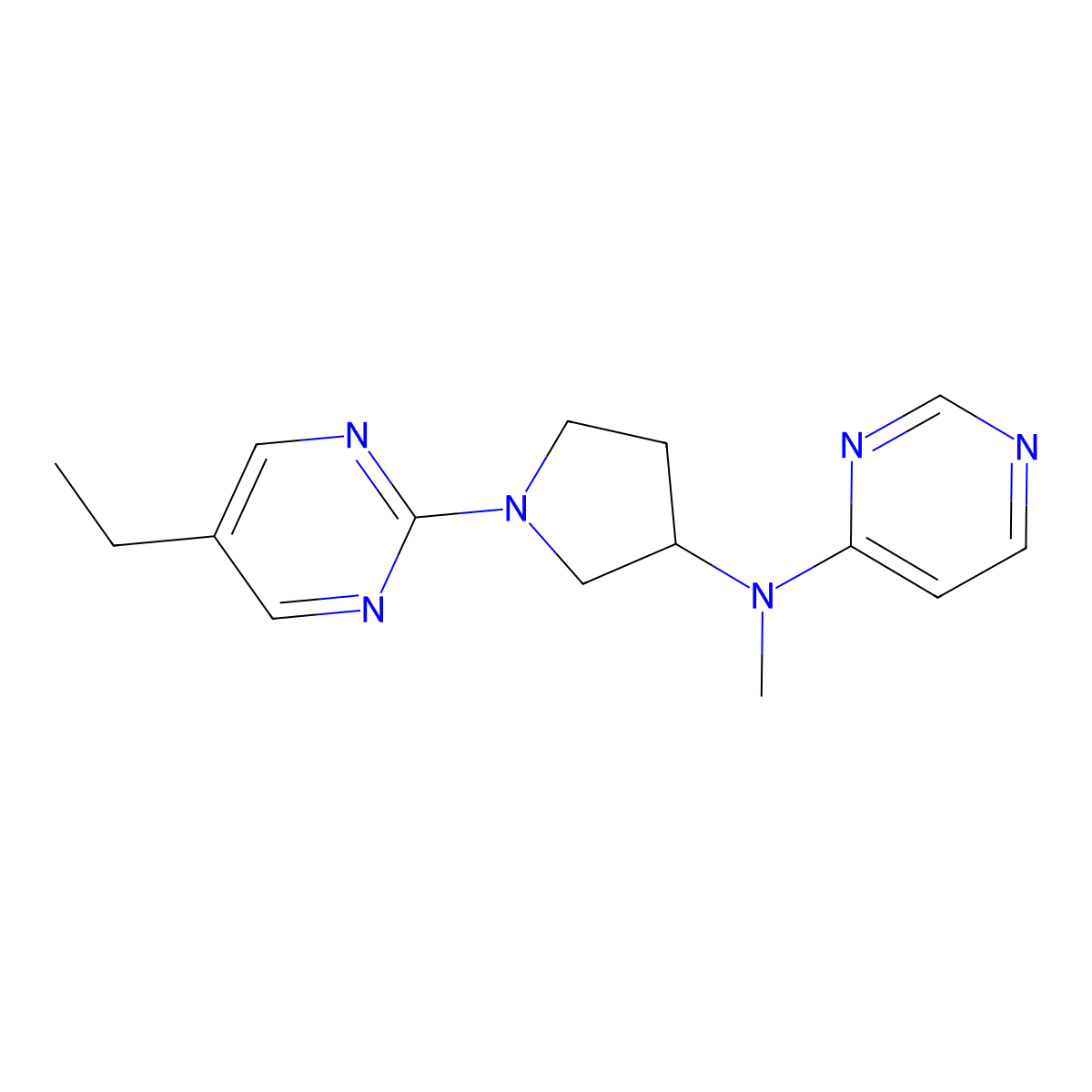 N-[1-(5-ethylpyrimidin-2-yl)pyrrolidin-3-yl]-N-methylpyrimidin-4-amine molecular structure, CAS 3030829-41-2