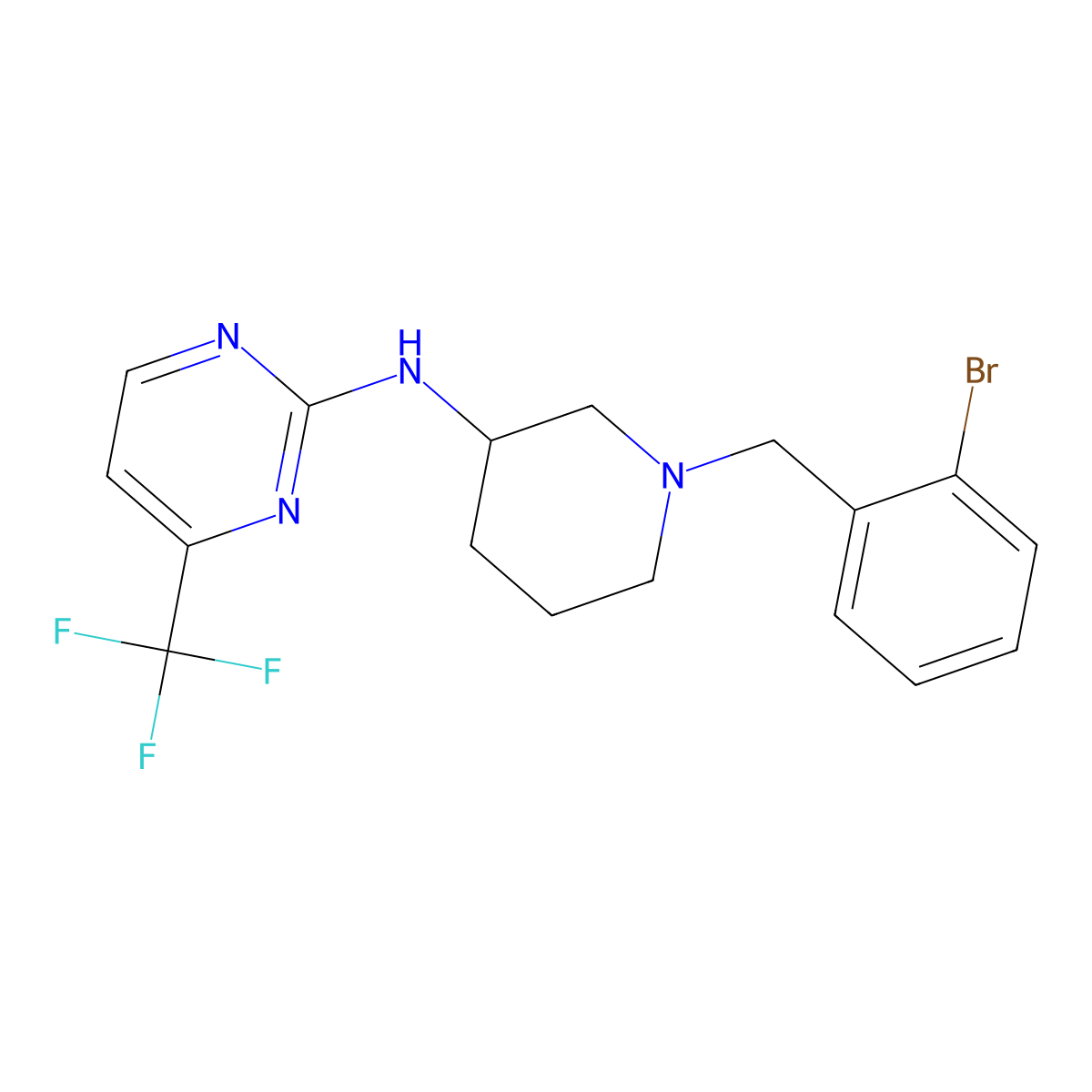N-{1-[(2-bromophenyl)methyl]piperidin-3-yl}-4-(trifluoromethyl)pyrimidin-2-amine molecular structure, CAS 3030829-64-9
