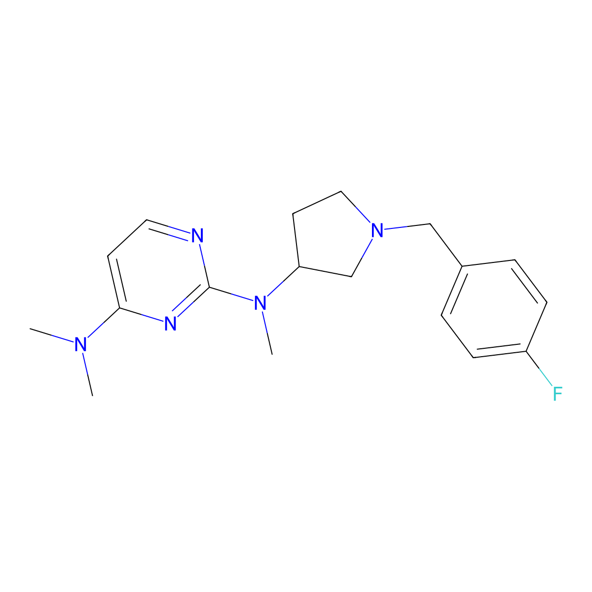 N2-{1-[(4-fluorophenyl)methyl]pyrrolidin-3-yl}-N2,N4,N4-trimethylpyrimidine-2,4-diamine molecular structure, CAS 3030829-67-2