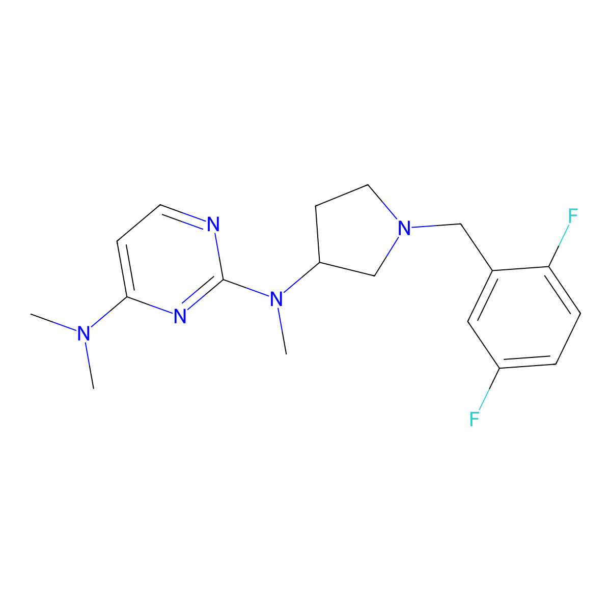 N2-{1-[(2,5-difluorophenyl)methyl]pyrrolidin-3-yl}-N2,N4,N4-trimethylpyrimidine-2,4-diamine molecular structure, CAS 3030829-70-7