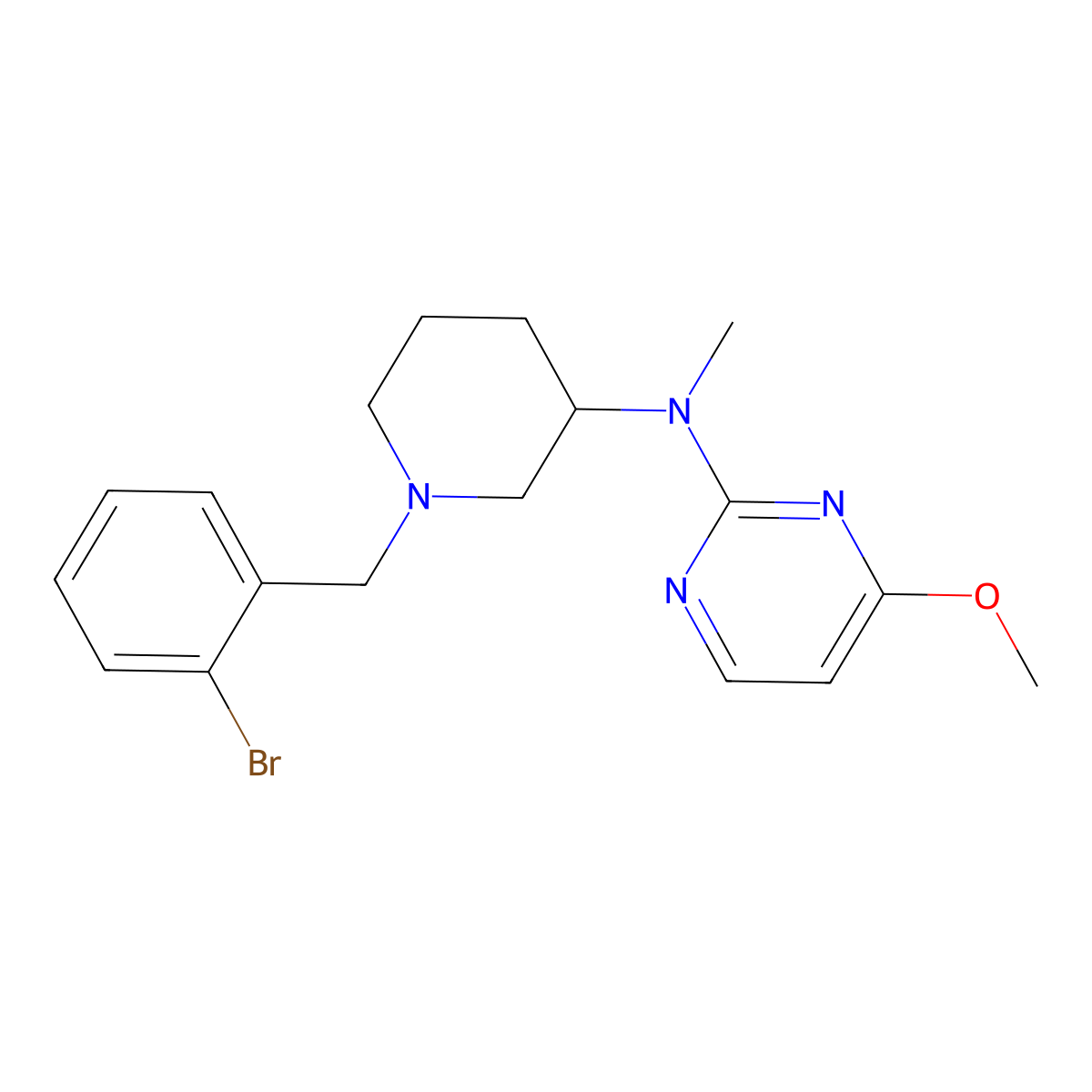 N-{1-[(2-bromophenyl)methyl]piperidin-3-yl}-4-methoxy-N-methylpyrimidin-2-amine molecular structure, CAS 3030829-71-8