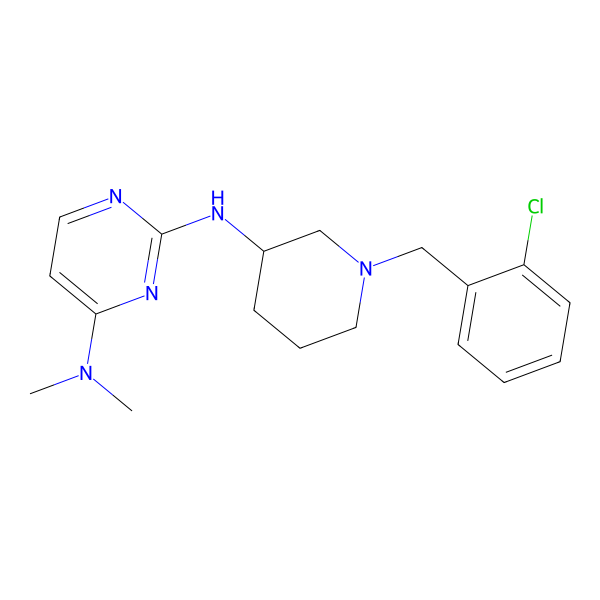 N2-{1-[(2-chlorophenyl)methyl]piperidin-3-yl}-N4,N4-dimethylpyrimidine-2,4-diamine molecular structure, CAS 3030829-76-3