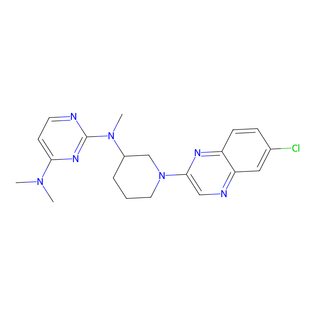 N2-[1-(6-chloroquinoxalin-2-yl)piperidin-3-yl]-N2,N4,N4-trimethylpyrimidine-2,4-diamine molecular structure, CAS 3030829-79-6