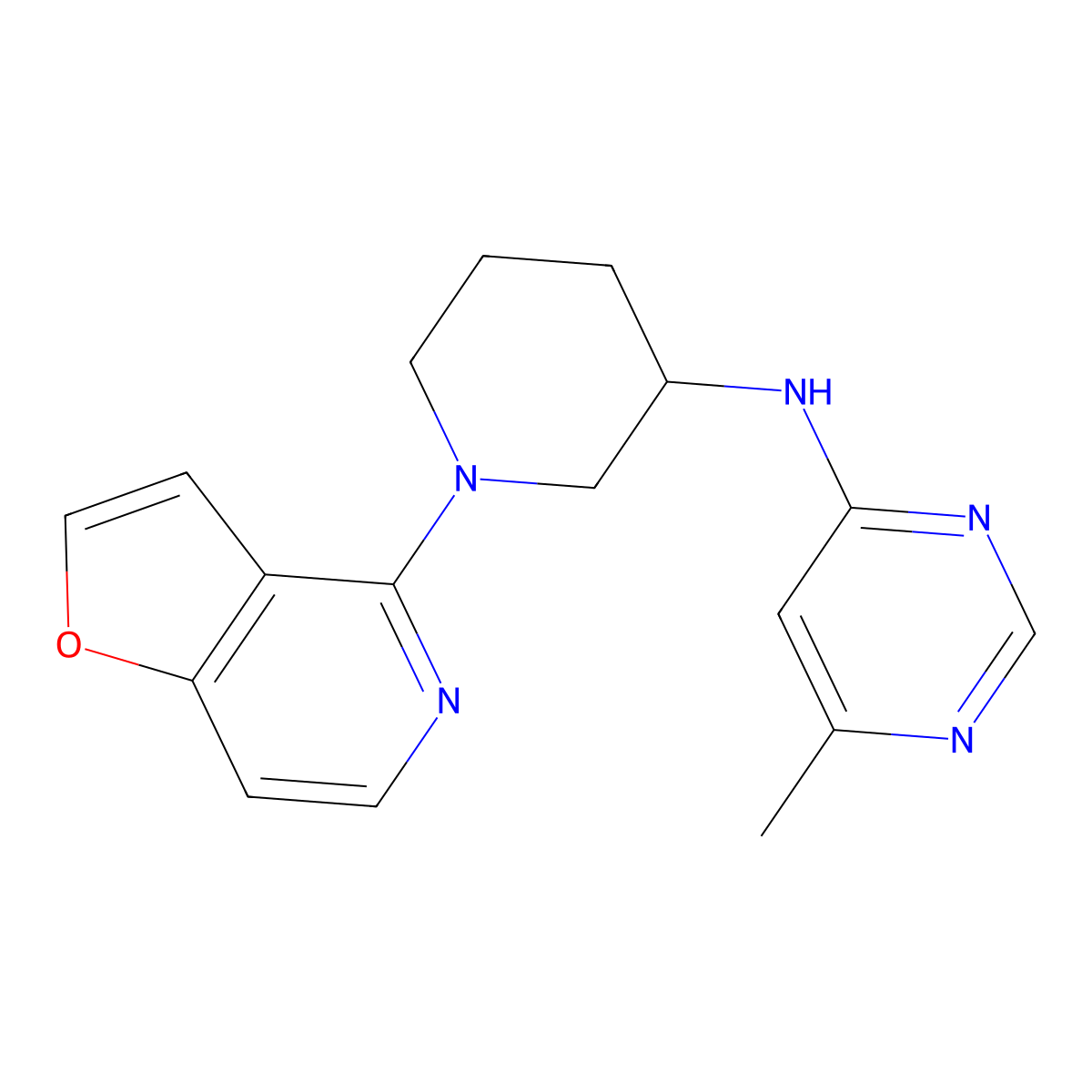 N-(1-{furo[3,2-c]pyridin-4-yl}piperidin-3-yl)-6-methylpyrimidin-4-amine molecular structure, CAS 3030829-93-4