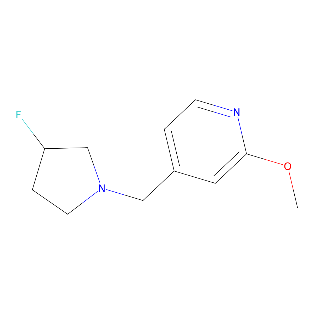 4-[(3-Fluoropyrrolidin-1-yl)methyl]-2-methoxypyridine molecular structure, CAS 3030830-00-0