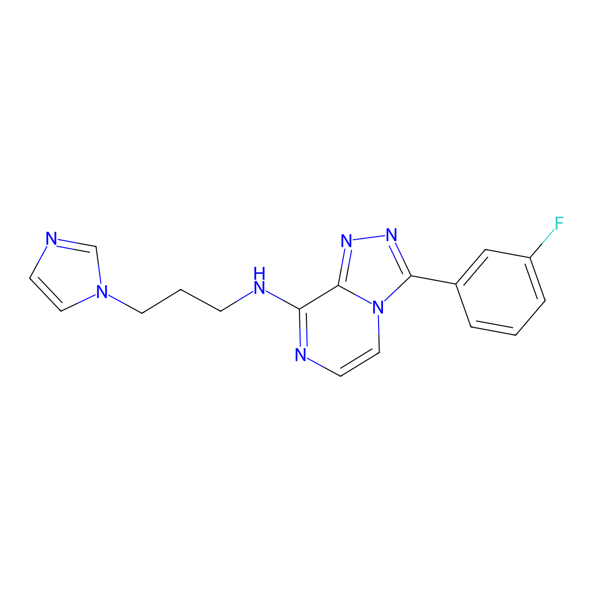 3-(3-fluorophenyl)-N-[3-(1H-imidazol-1-yl)propyl]-[1,2,4]triazolo[4,3-a]pyrazin-8-amine molecular structure, CAS 3030830-20-4