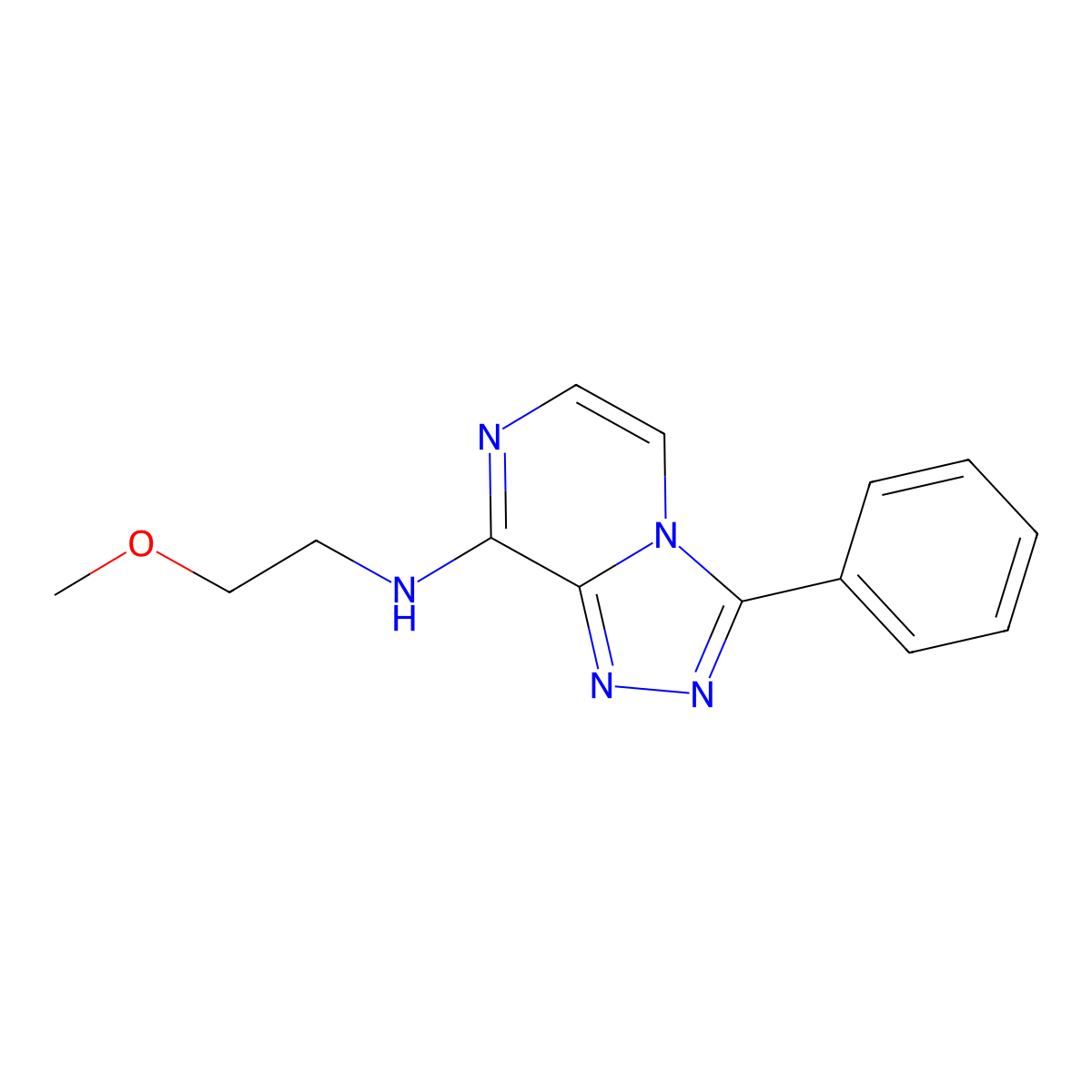 N-(2-methoxyethyl)-3-phenyl-[1,2,4]triazolo[4,3-a]pyrazin-8-amine molecular structure, CAS 3030830-23-7