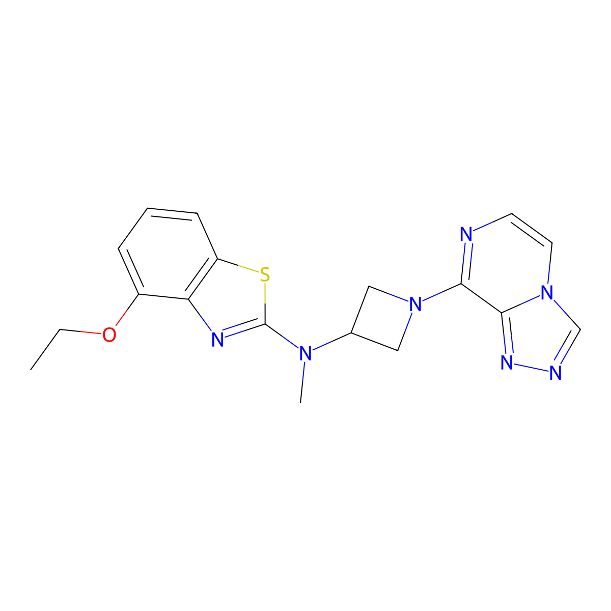 4-ethoxy-N-methyl-N-(1-{[1,2,4]triazolo[4,3-a]pyrazin-8-yl}azetidin-3-yl)-1,3-benzothiazol-2-amine molecular structure, CAS 3030830-26-0
