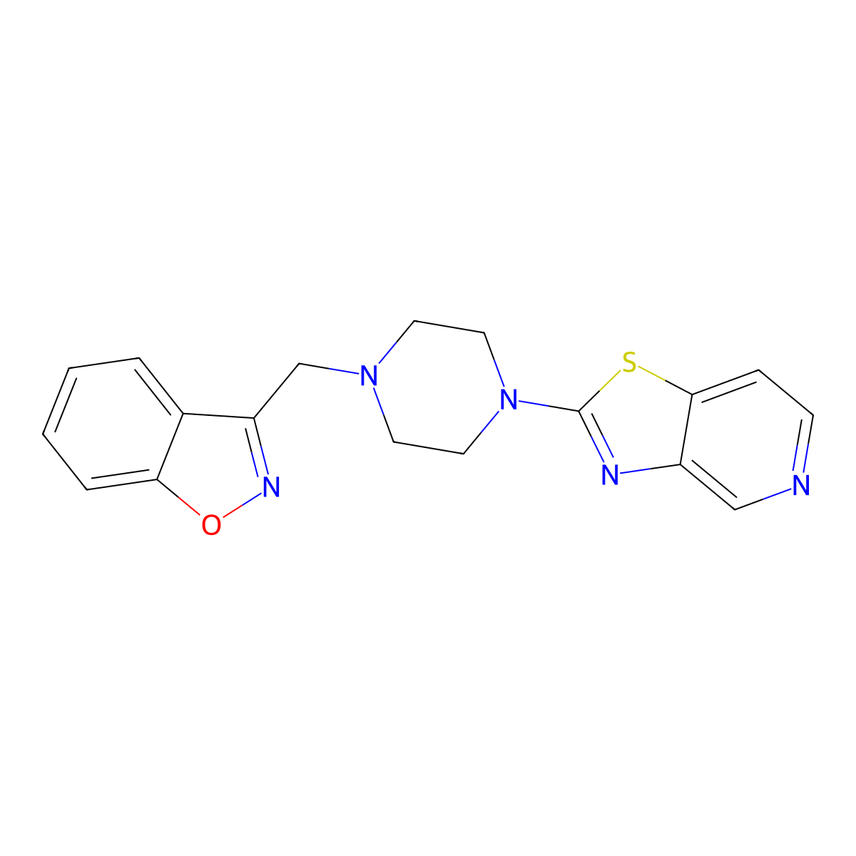3-[(4-{[1,3]Thiazolo[4,5-c]pyridin-2-yl}piperazin-1-yl)methyl]-1,2-benzoxazole molecular structure, CAS 3030830-42-0