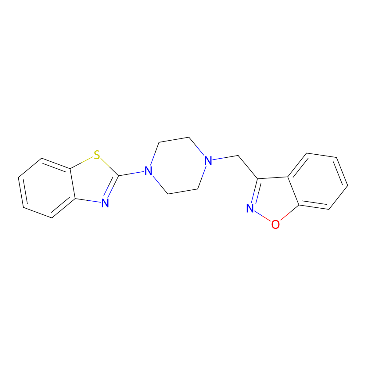 3-{[4-(1,3-Benzothiazol-2-yl)piperazin-1-yl]methyl}-1,2-benzoxazole molecular structure, CAS 3030830-49-7