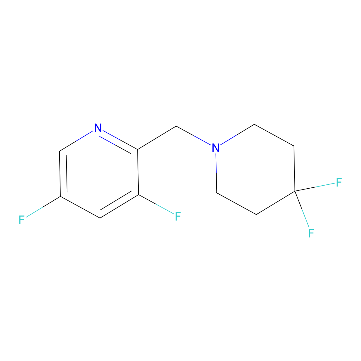 2-[(4,4-Difluoropiperidin-1-yl)methyl]-3,5-difluoropyridine molecular structure, CAS 3030830-53-3
