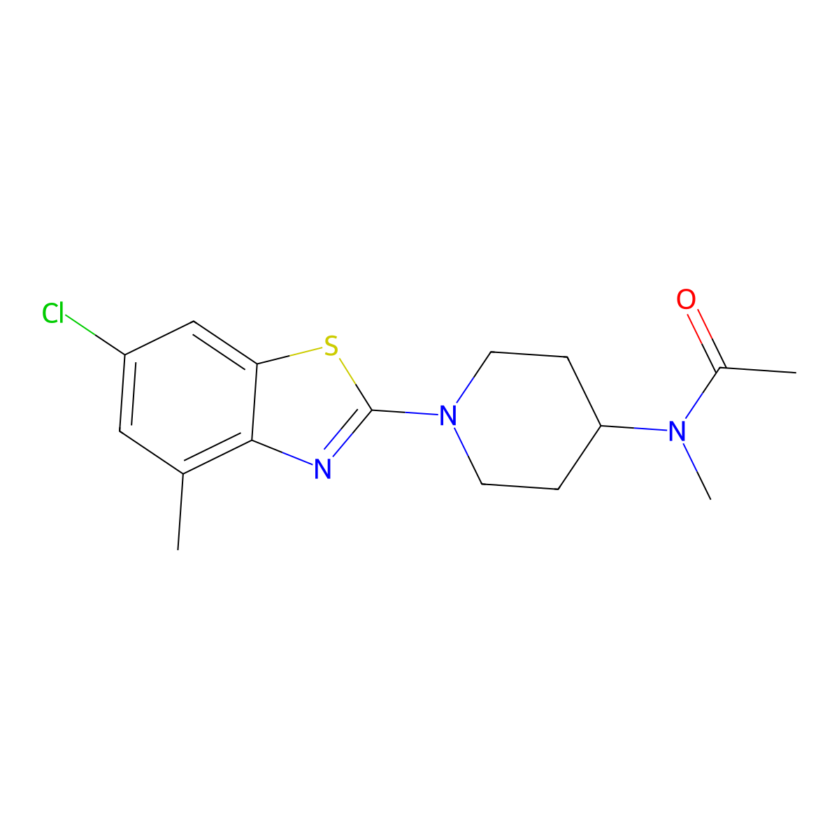 N-[1-(6-chloro-4-methyl-1,3-benzothiazol-2-yl)piperidin-4-yl]-N-methylacetamide molecular structure, CAS 3030830-54-4