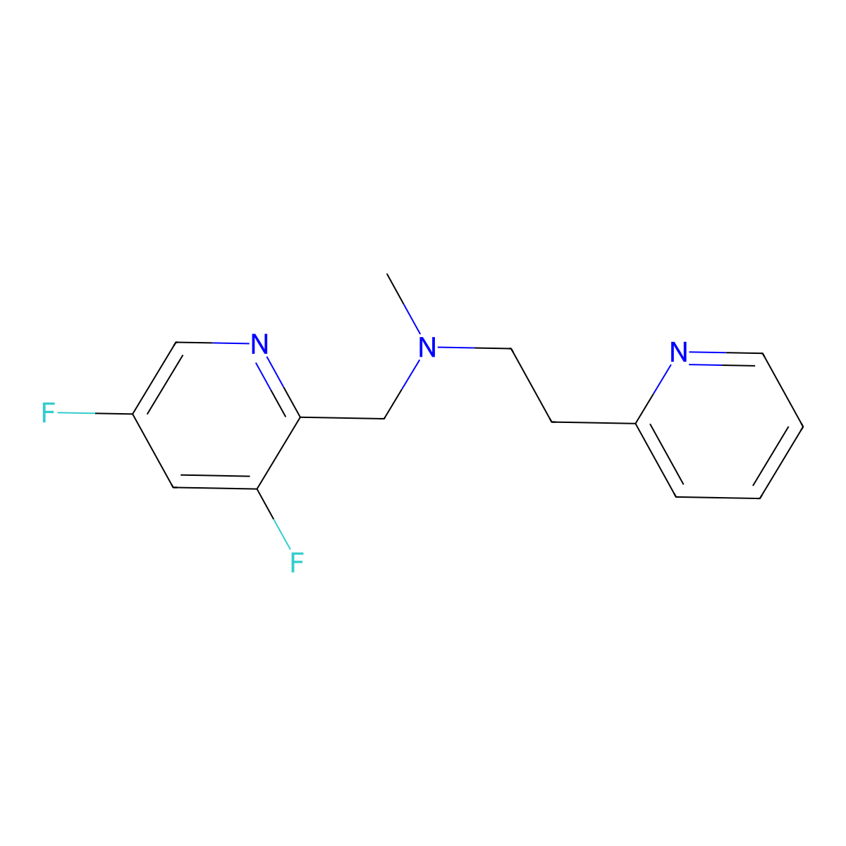 [(3,5-Difluoropyridin-2-yl)methyl](methyl)[2-(pyridin-2-yl)ethyl]amine molecular structure, CAS 3030830-58-8
