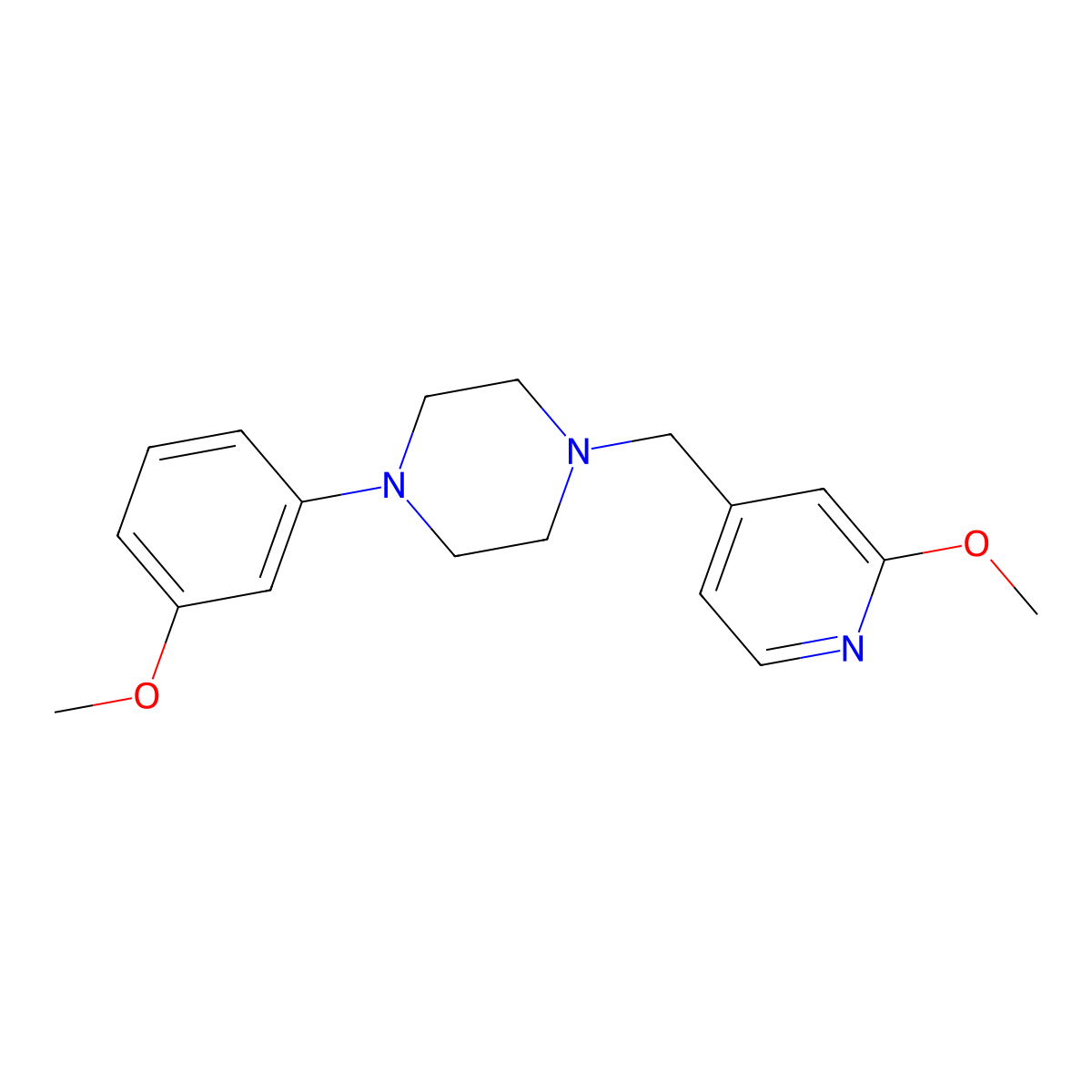 1-(3-Methoxyphenyl)-4-[(2-methoxypyridin-4-yl)methyl]piperazine molecular structure, CAS 3030830-60-2