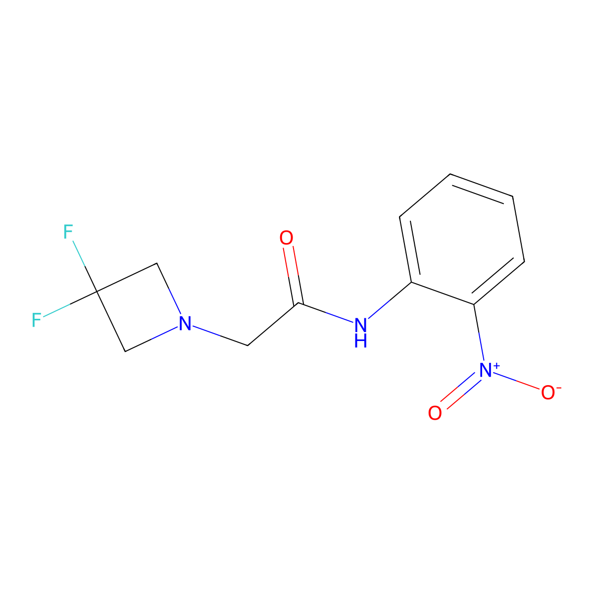 2-(3,3-difluoroazetidin-1-yl)-N-(2-nitrophenyl)acetamide molecular structure, CAS 3030830-77-1