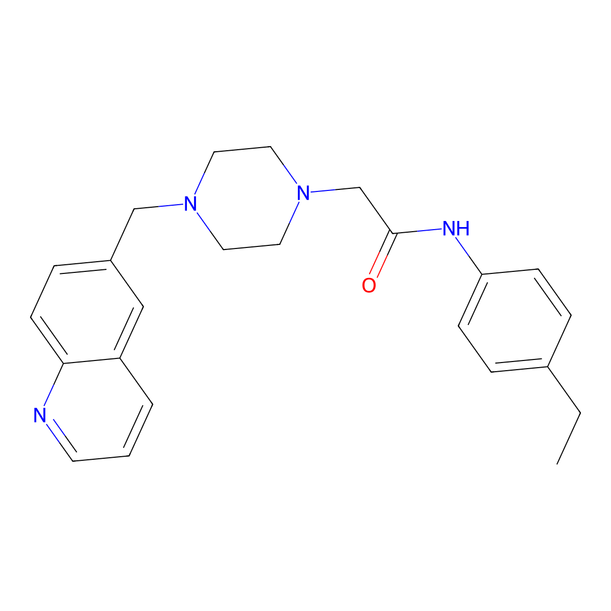 N-(4-ethylphenyl)-2-{4-[(quinolin-6-yl)methyl]piperazin-1-yl}acetamide molecular structure, CAS 3030830-85-1