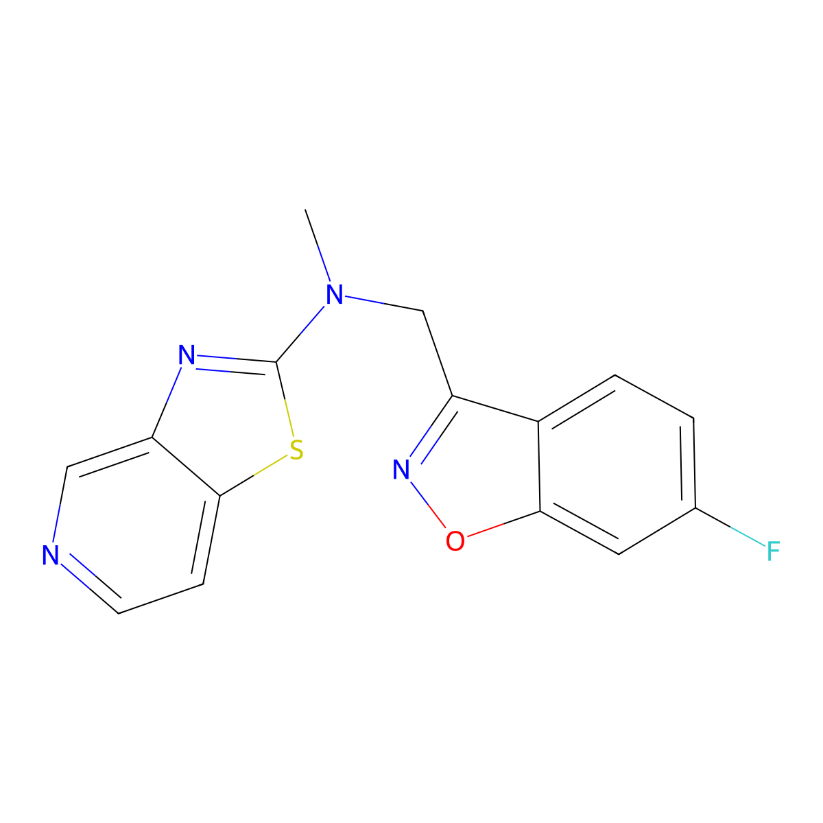 N-[(6-fluoro-1,2-benzoxazol-3-yl)methyl]-N-methyl-[1,3]thiazolo[4,5-c]pyridin-2-amine molecular structure, CAS 3030830-89-5