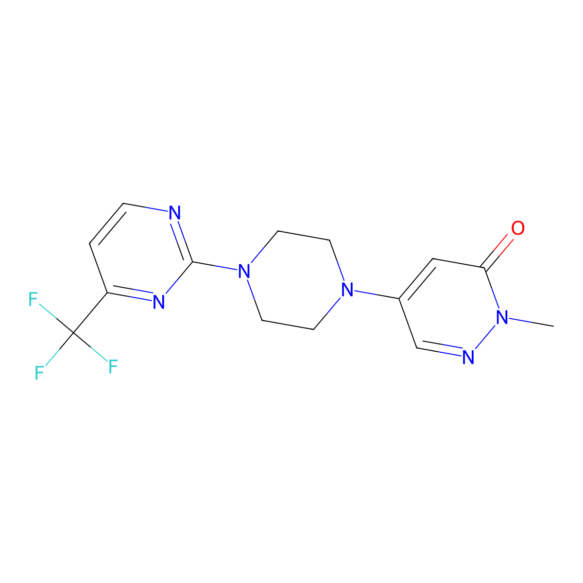 2-Methyl-5-{4-[4-(trifluoromethyl)pyrimidin-2-yl]piperazin-1-yl}-2,3-dihydropyridazin-3-one molecular structure, CAS 3030830-92-0