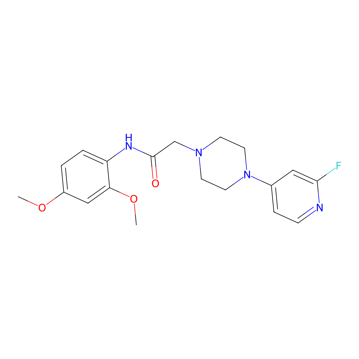 N-(2,4-dimethoxyphenyl)-2-[4-(2-fluoropyridin-4-yl)piperazin-1-yl]acetamide molecular structure, CAS 3030830-93-1