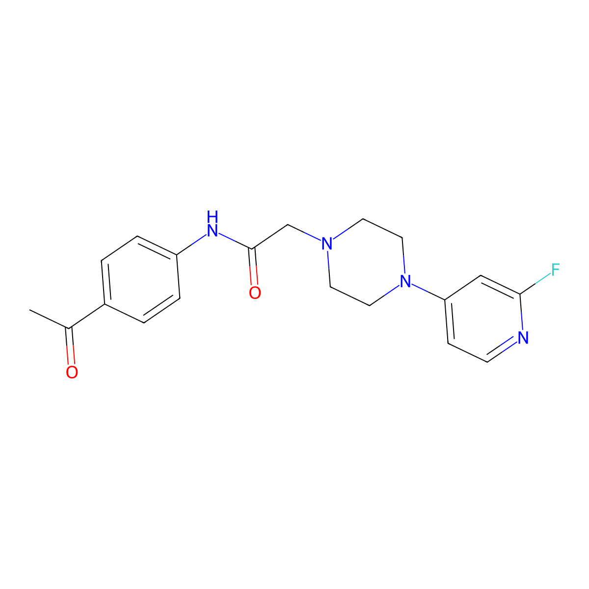 N-(4-acetylphenyl)-2-[4-(2-fluoropyridin-4-yl)piperazin-1-yl]acetamide molecular structure, CAS 3030830-96-4