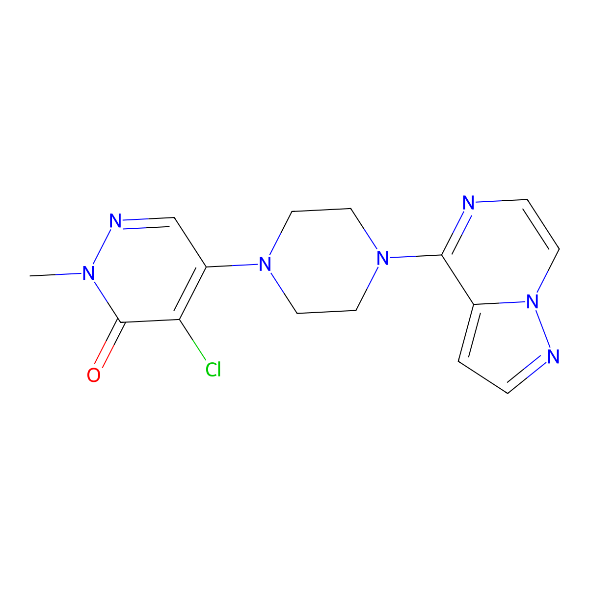 4-Chloro-2-methyl-5-(4-{pyrazolo[1,5-a]pyrazin-4-yl}piperazin-1-yl)-2,3-dihydropyridazin-3-one molecular structure, CAS 3030831-00-3