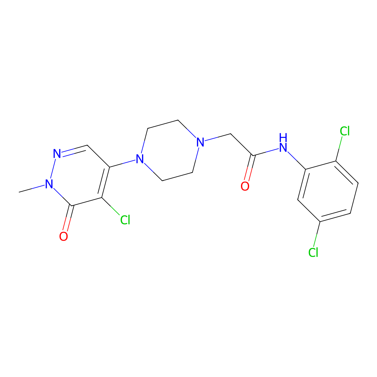 2-[4-(5-chloro-1-methyl-6-oxopyridazin-4-yl)piperazin-1-yl]-N-(2,5-dichlorophenyl)acetamide molecular structure, CAS 3030831-32-1