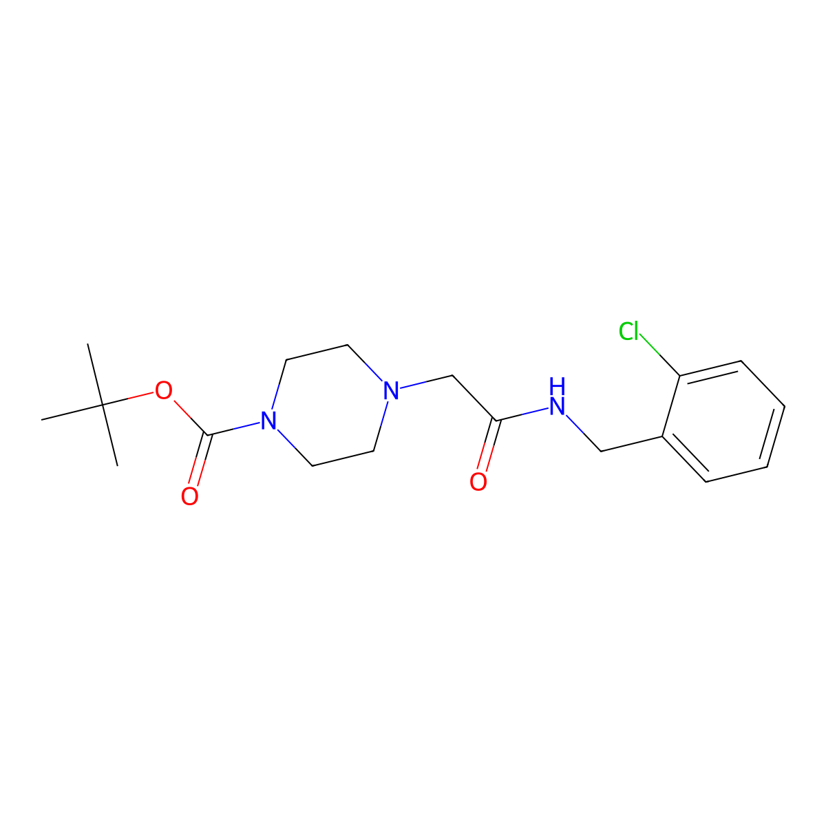 Tert-butyl 4-[2-[(2-chlorophenyl)methylamino]-2-oxoethyl]piperazine-1-carboxylate molecular structure, CAS 3030832-22-2