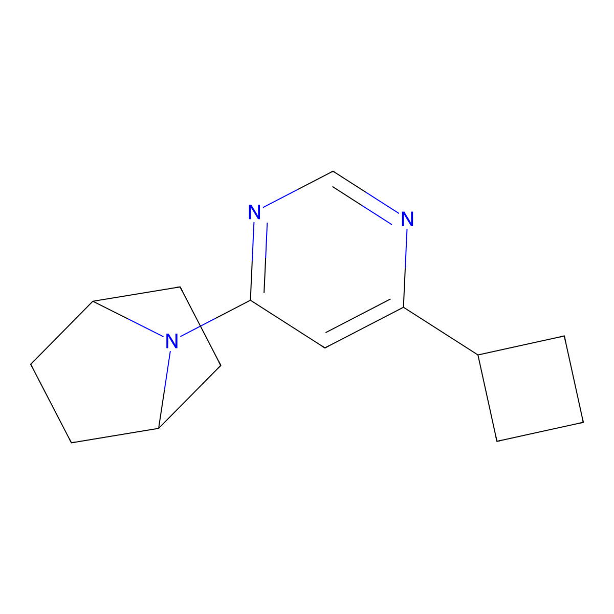 7-(6-Cyclobutylpyrimidin-4-yl)-7-azabicyclo[2.2.1]heptane molecular structure, CAS 3030832-34-6
