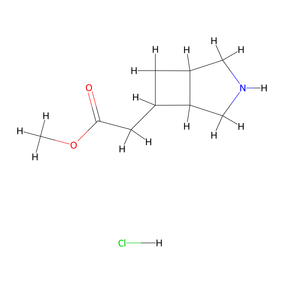 Methyl 2-{3-azabicyclo[3.2.0]heptan-6-yl}acetate hydrochloride molecular structure, CAS 3030832-38-0