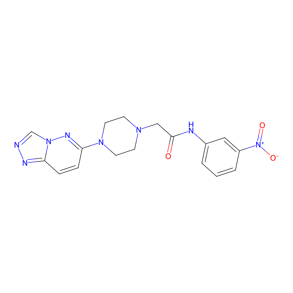 N-(3-nitrophenyl)-2-[4-([1,2,4]triazolo[4,3-b]pyridazin-6-yl)piperazin-1-yl]acetamide molecular structure, CAS 3030834-54-6