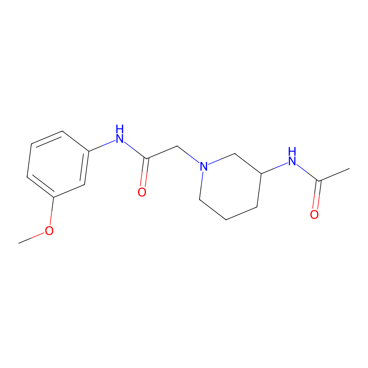 2-(3-acetamidopiperidin-1-yl)-N-(3-methoxyphenyl)acetamide molecular structure, CAS 3030835-91-4