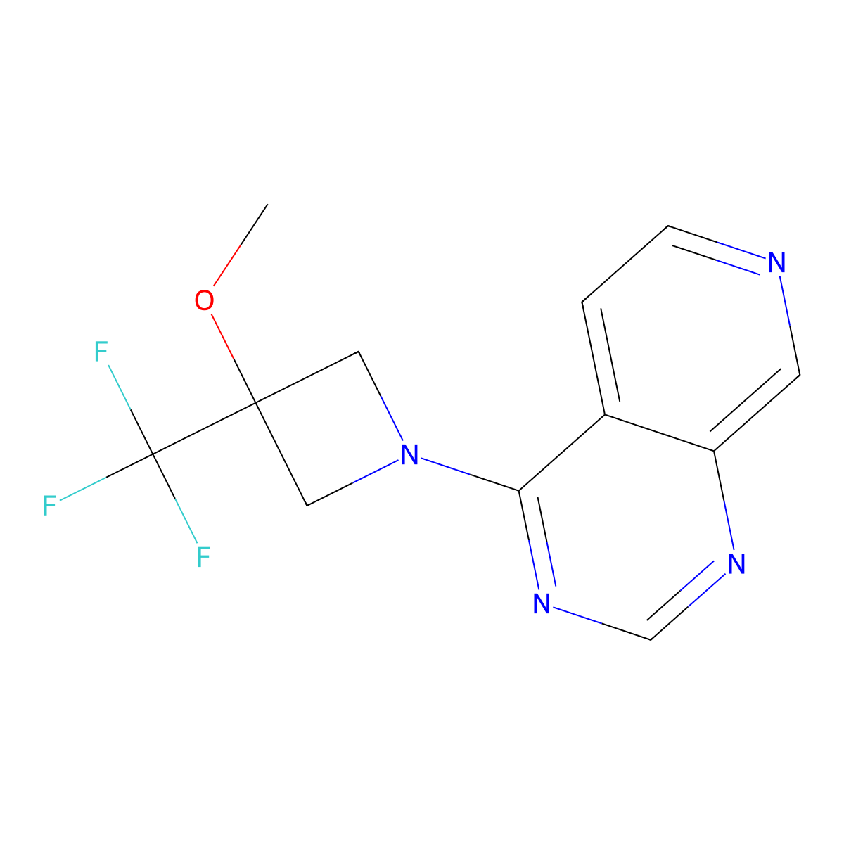 3-Methoxy-1-{pyrido[3,4-d]pyrimidin-4-yl}-3-(trifluoromethyl)azetidine molecular structure, CAS 3030836-07-5