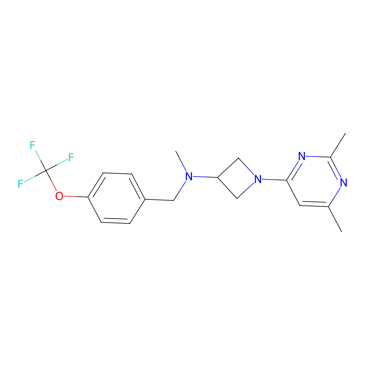 1-(2,6-dimethylpyrimidin-4-yl)-N-methyl-N-{[4-(trifluoromethoxy)phenyl]methyl}azetidin-3-amine molecular structure, CAS 3030836-51-9