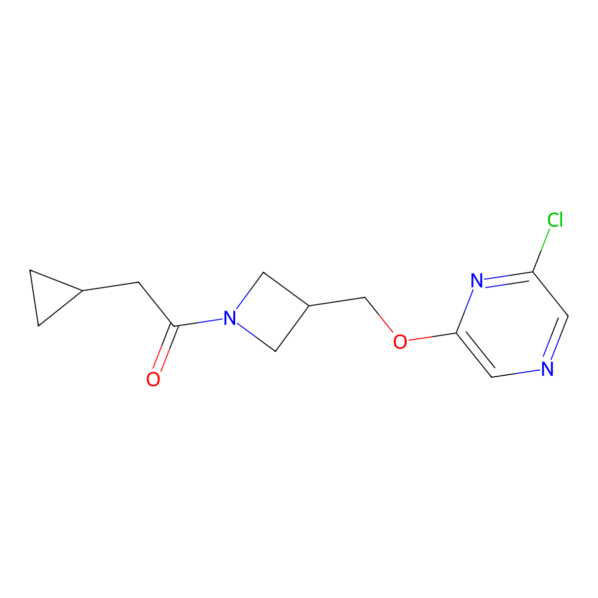 1-(3-{[(6-Chloropyrazin-2-yl)oxy]methyl}azetidin-1-yl)-2-cyclopropylethan-1-one molecular structure, CAS 3030836-87-1