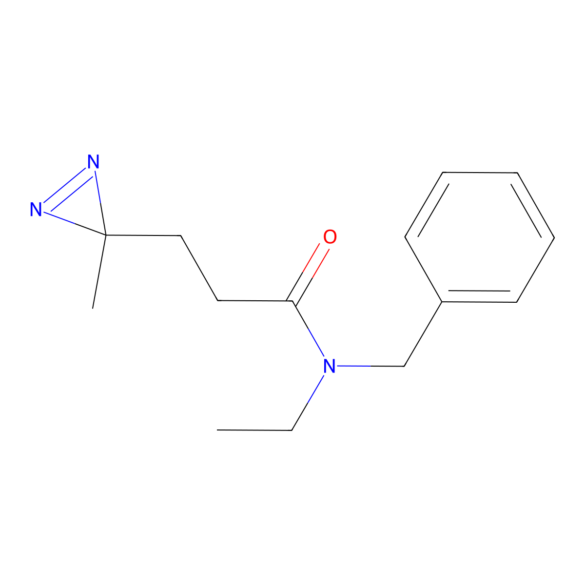 N-benzyl-N-ethyl-3-(3-methyldiazirin-3-yl)propanamide molecular structure, CAS 3030837-68-1