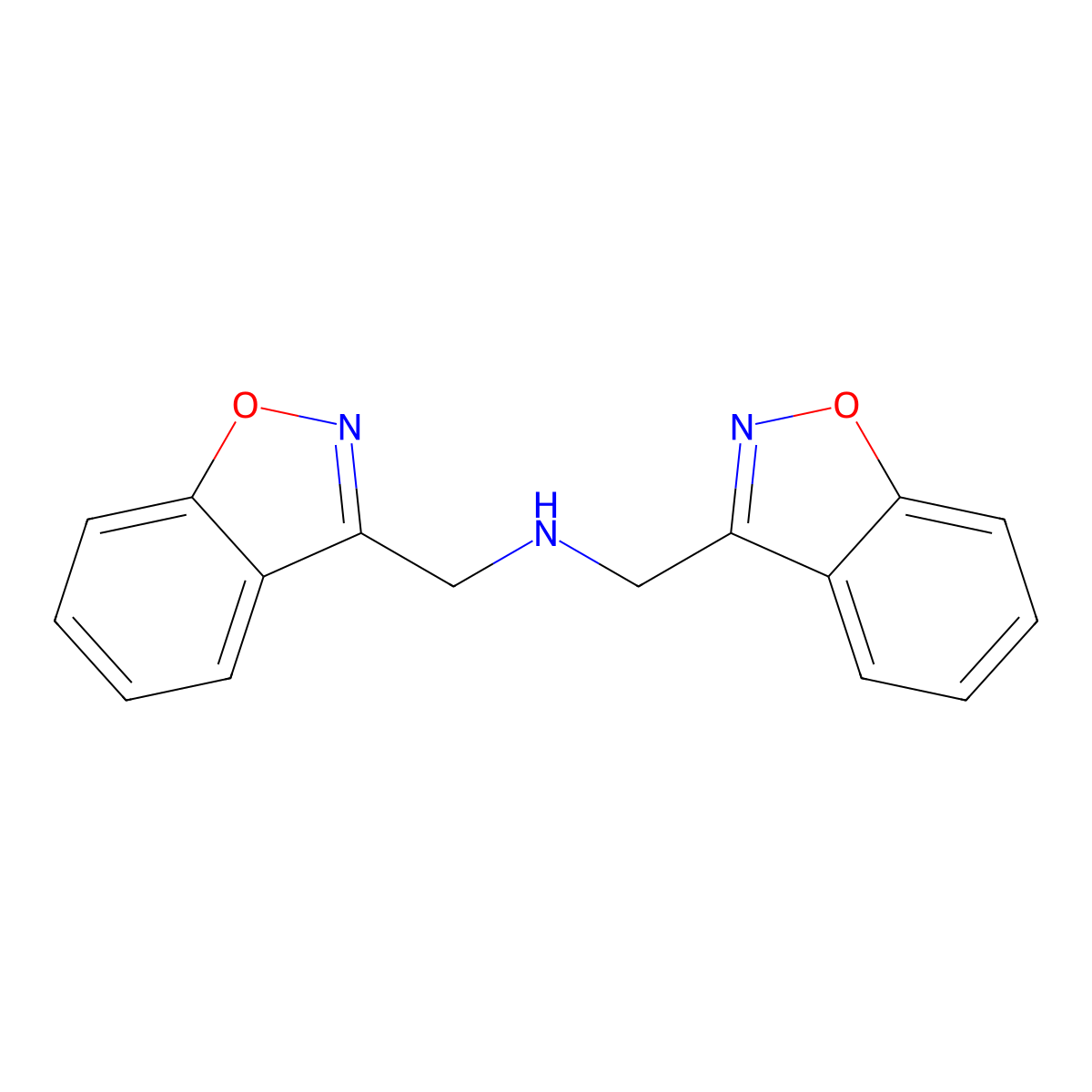 1-(1,2-benzoxazol-3-yl)-N-(1,2-benzoxazol-3-ylmethyl)methanamine molecular structure, CAS 3030838-66-2