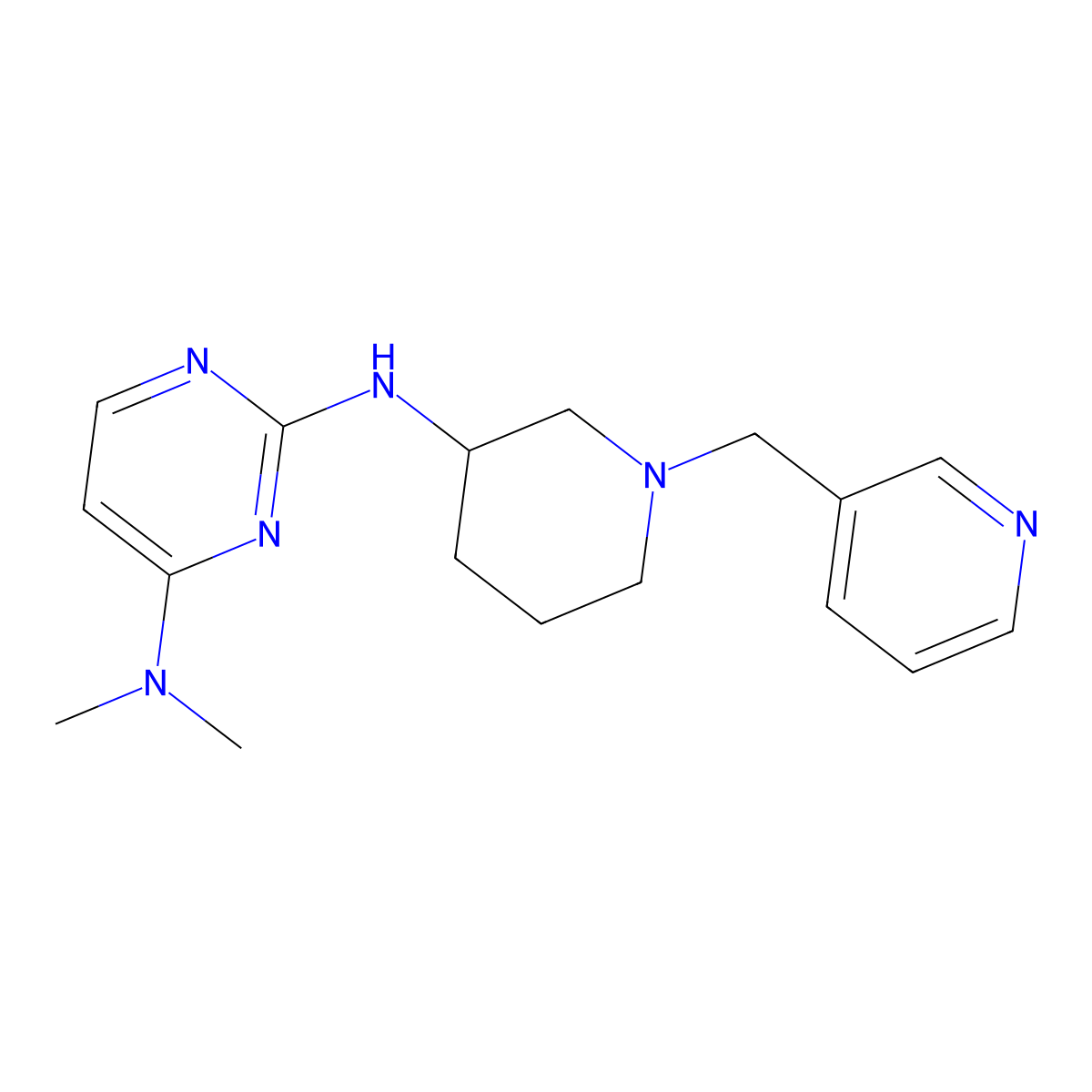 N4,N4-dimethyl-N2-{1-[(pyridin-3-yl)methyl]piperidin-3-yl}pyrimidine-2,4-diamine molecular structure, CAS 3030838-79-7