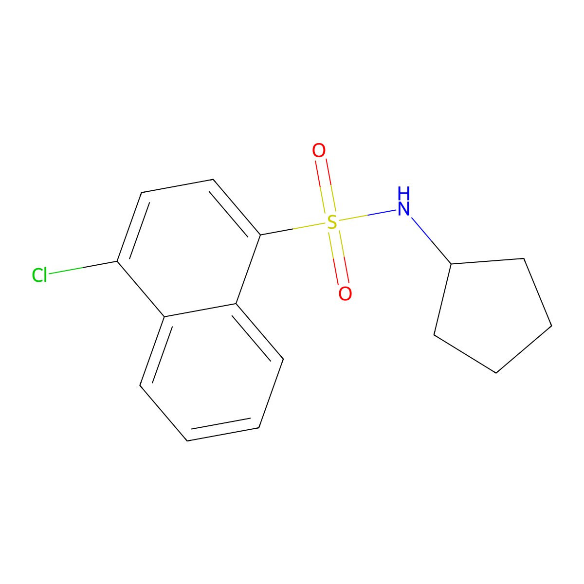 4-chloro-N-cyclopentylnaphthalene-1-sulfonamide molecular structure, CAS 3030839-14-3