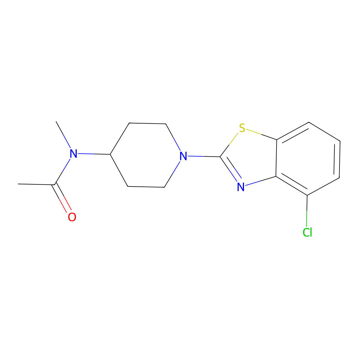 N-[1-(4-chloro-1,3-benzothiazol-2-yl)piperidin-4-yl]-N-methylacetamide molecular structure, CAS 3030839-42-7