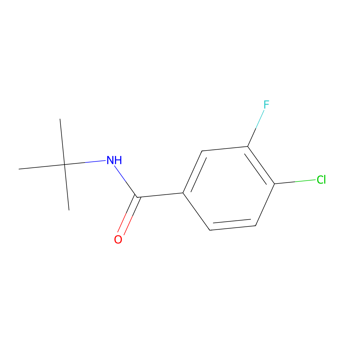 N-tert-butyl-4-chloro-3-fluorobenzamide molecular structure, CAS 303084-61-9
