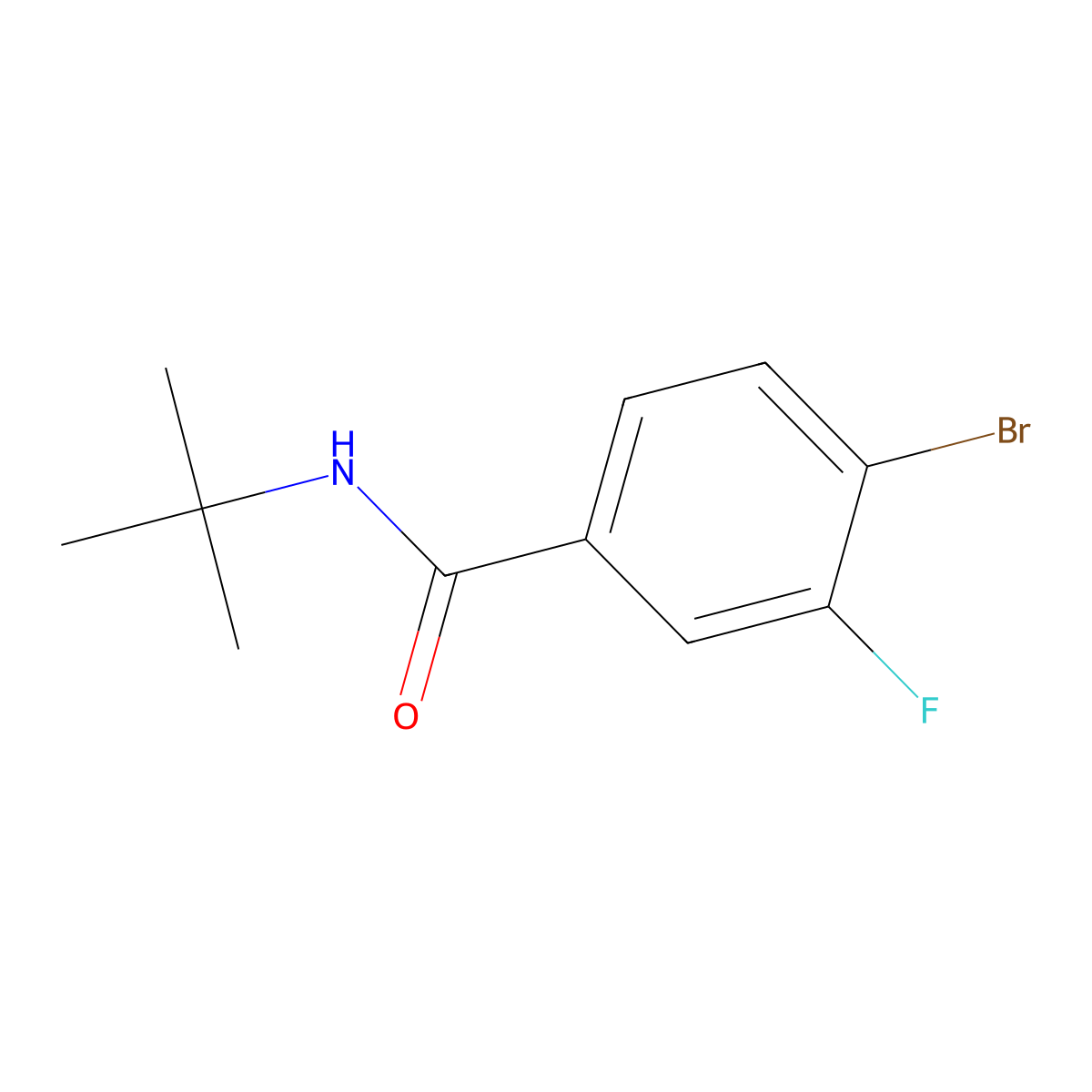 4-bromo-N-tert-butyl-3-fluorobenzamide molecular structure, CAS 303084-63-1