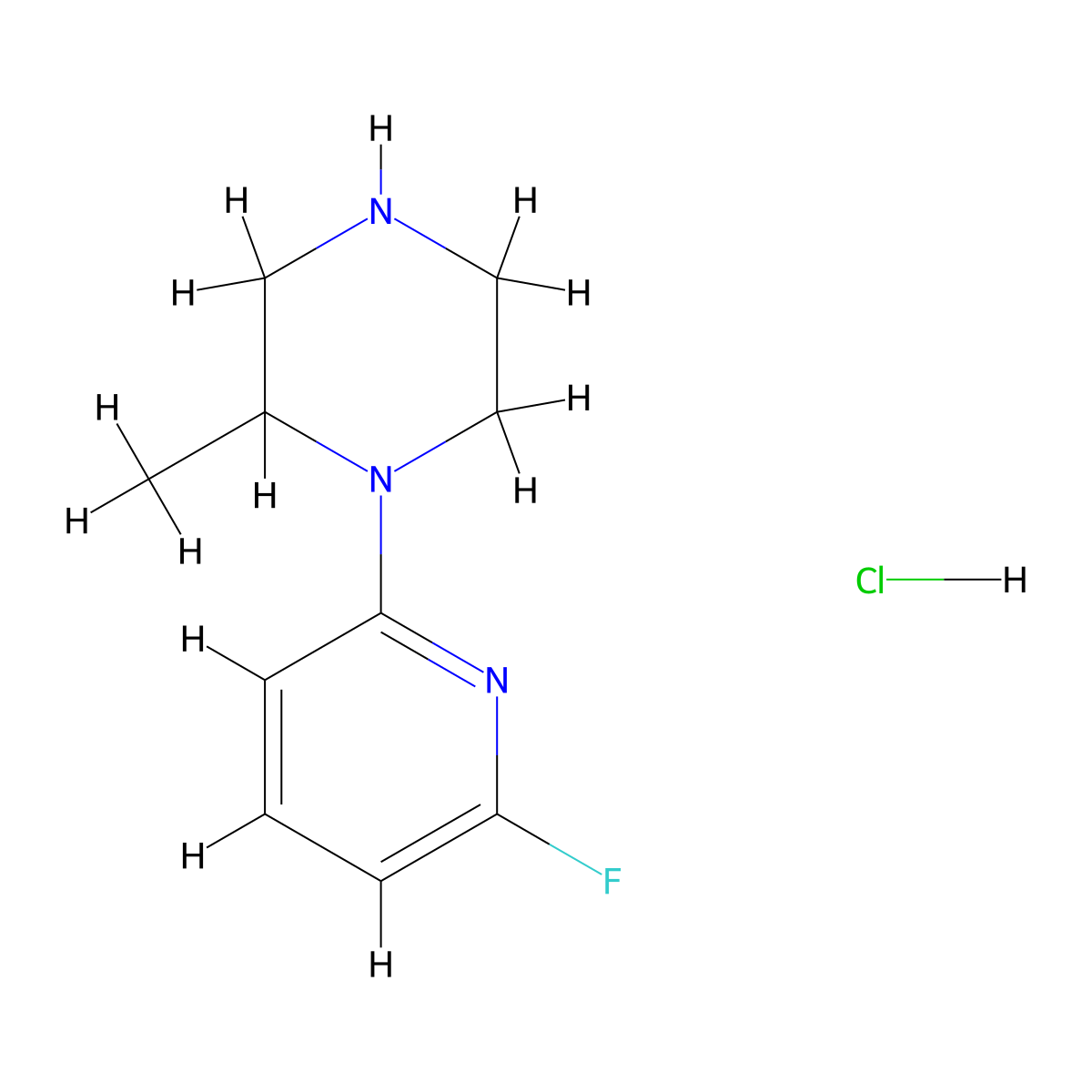 1-(6-Fluoropyridin-2-yl)-2-methylpiperazine hydrochloride molecular structure, CAS 3030840-40-2