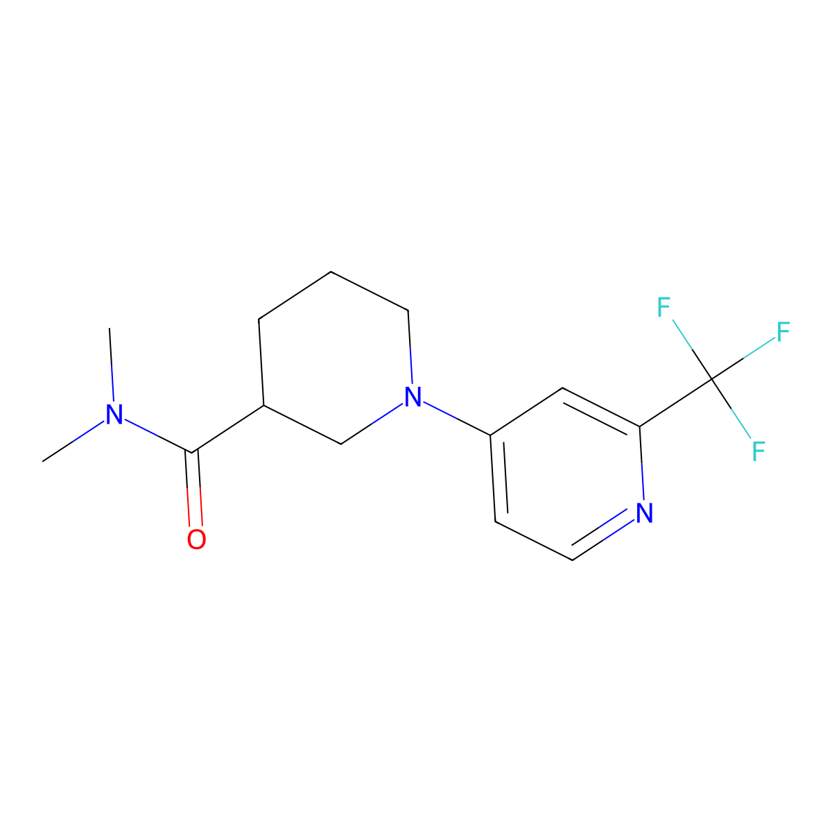 N,N-dimethyl-1-[2-(trifluoromethyl)pyridin-4-yl]piperidine-3-carboxamide molecular structure, CAS 3030841-28-9
