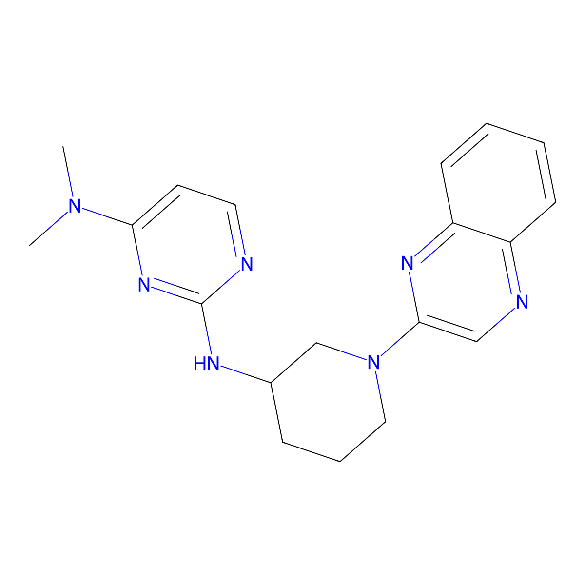 N4,N4-dimethyl-N2-[1-(quinoxalin-2-yl)piperidin-3-yl]pyrimidine-2,4-diamine molecular structure, CAS 3030841-38-1