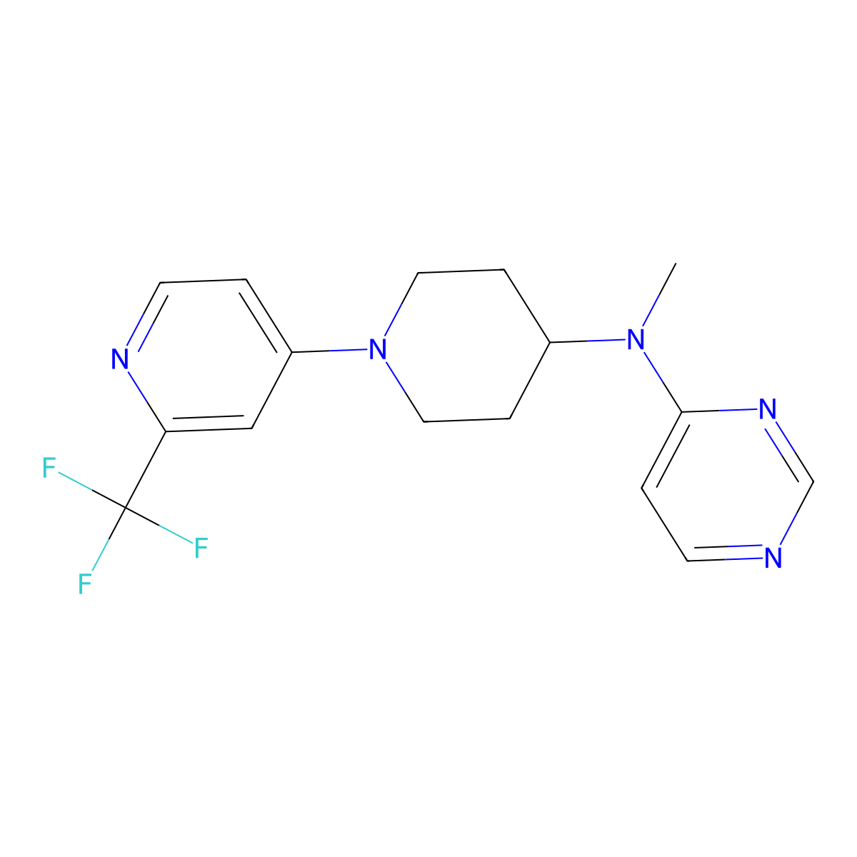 N-methyl-N-{1-[2-(trifluoromethyl)pyridin-4-yl]piperidin-4-yl}pyrimidin-4-amine molecular structure, CAS 3030841-41-6